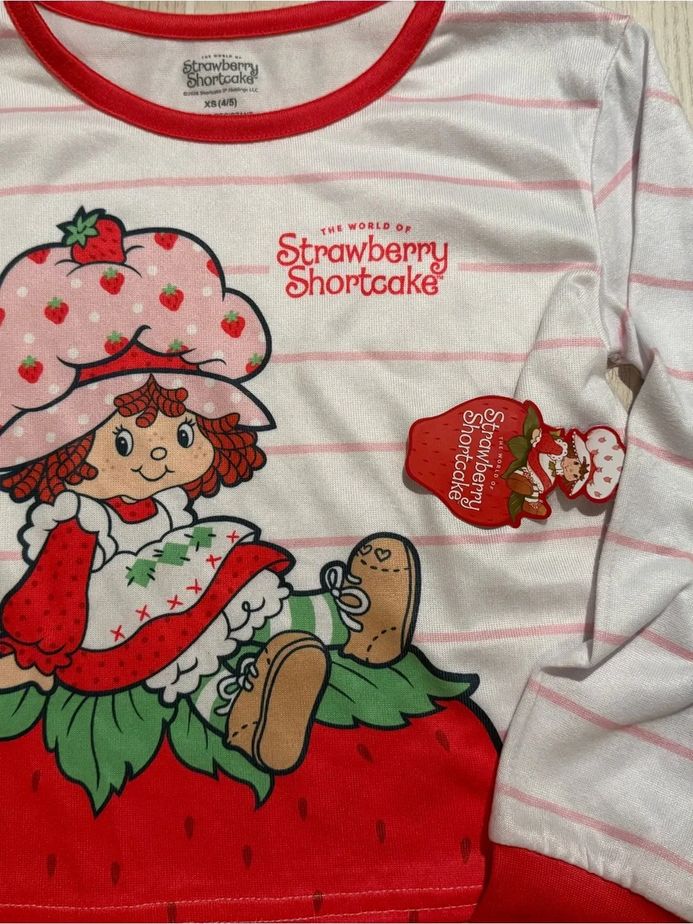Strawberry‎ Shortcake Girls Pajama Set XS 4/5 Pink Red Shorts PJs NWT